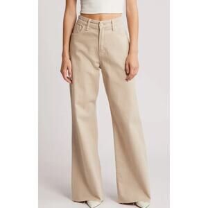 Women's Tan Wide-Leg Jeans
